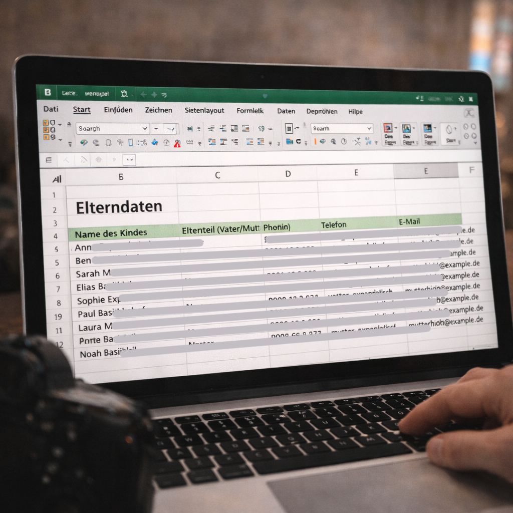 Elterndaten Kommunion verwalten
